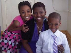 Feona Huff with her two children