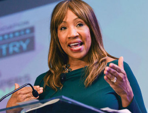 Cheryl Grace, the senior vice president of U.S. Community Strategic Alliances and Consumer Engagement for Nielsen, says that marketers must recognize the intercultural influence of Black women on the general market. In this photo, Grace (née Pearson-McNeil) speaks during the 2017 NNPA Mid-Winter Conference in Fort Lauderdale.                                   (Freddie Allen/AMG/NNPA)
