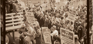 The Civil Rights March on Washington, D.C. on August 29, 1963. The event focused on civil rights abuses against African Americans, Latinx people, and other disenfranchised groups and support for the Civil Rights Act. 