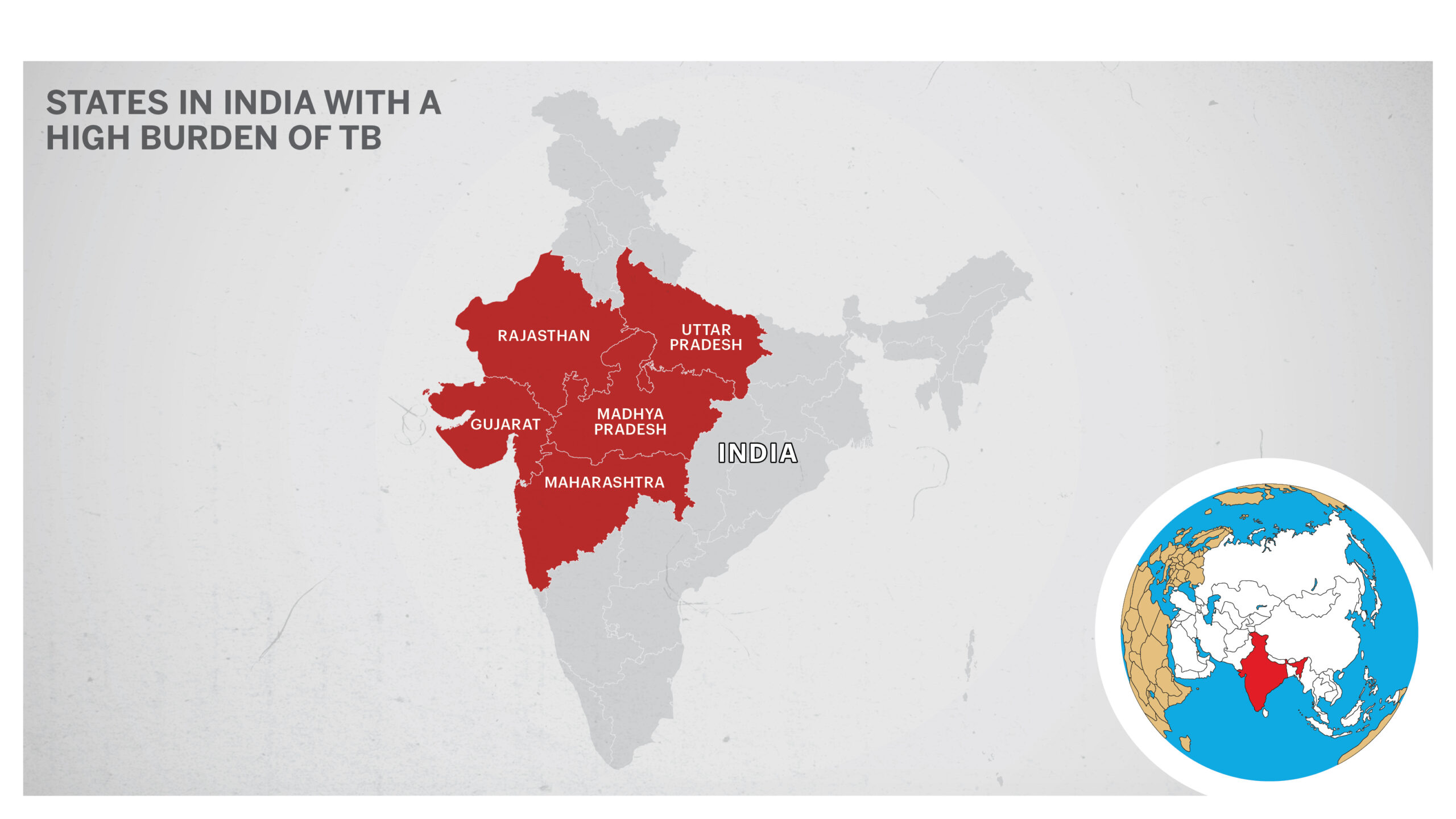Maximum TB cases in India