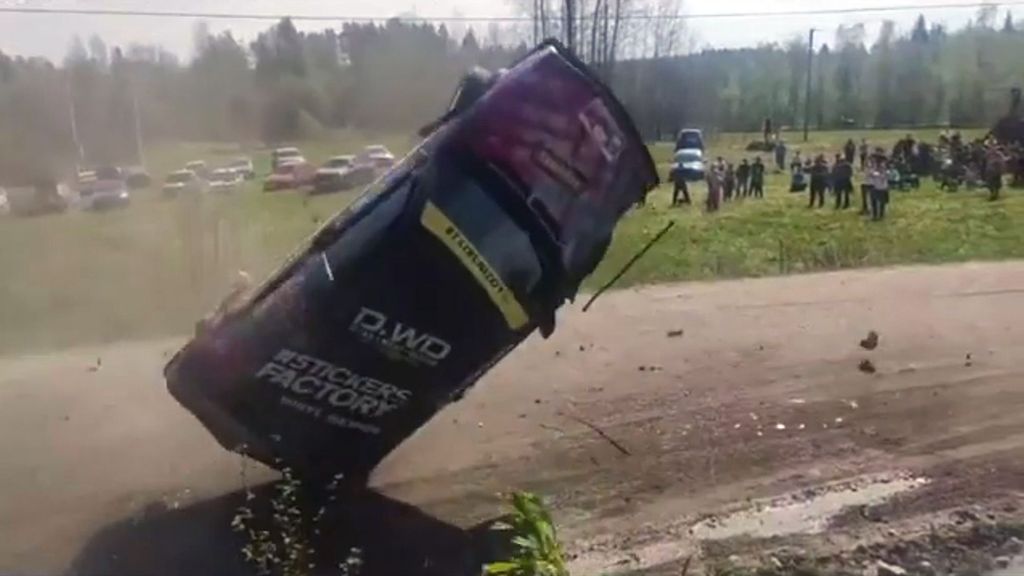 VIDEO: Race Car Flies Inches From Spectators During Russian Rally