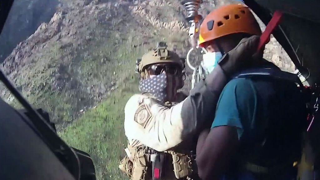 VIDEO: Border Jumper Hiding On Mountain Top Rescued By Chopper Crew