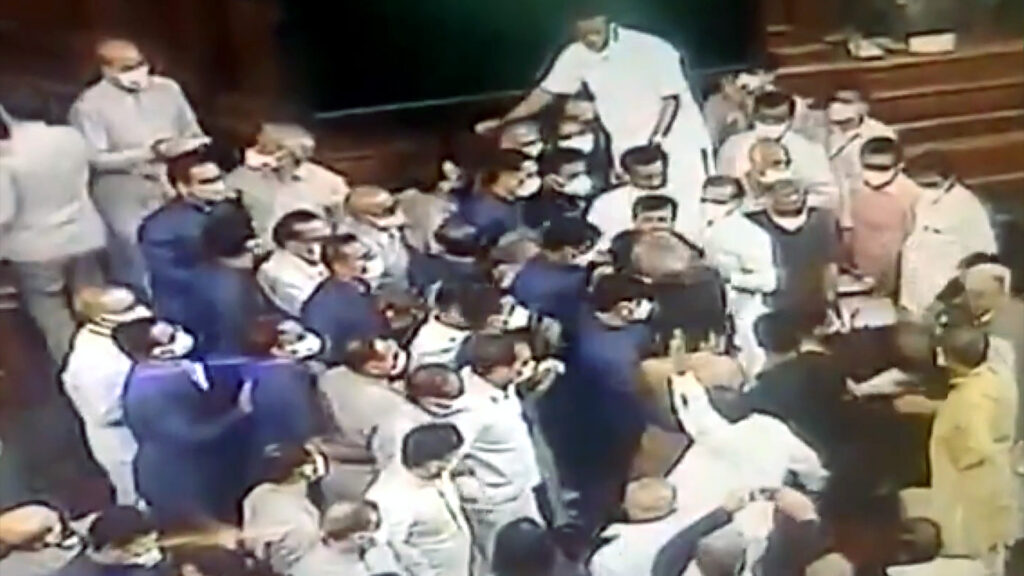 VIDEO: Stormy Scenes Play Out At Indian Parliament Upper House