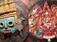 Left, the figure of Tlaloc, the rain god in the Mexica culture, on a cookie. Right, a piece of the sun stone, part of the Aztec culture. (Courtesy of Diego Barranco)
