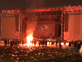 At the 2019 Knotfest, in Mexico City, angry fans created chaos, performances were canceled and instruments and production equipment were set on fire. (Julio Guzmán/Zenger)