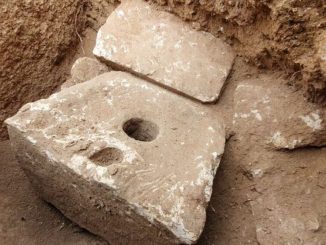 This rare stone toilet is 2,700 years old and was most likely used by one of the Jewish dignitaries of ancient Jerusalem. (Yoli Schwartz, Israel Antiquities Authority Authority)