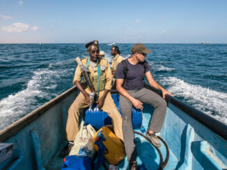 Award-winning reporter Ian Urbina (right) left the New York Times in 2019 to found The Outlaw Ocean Project. (Fabio Nascimento)