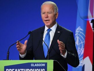 President Joe Biden assured the global community America is committed to a greener future. (Photo by Jeff J Mitchell/Getty Images)