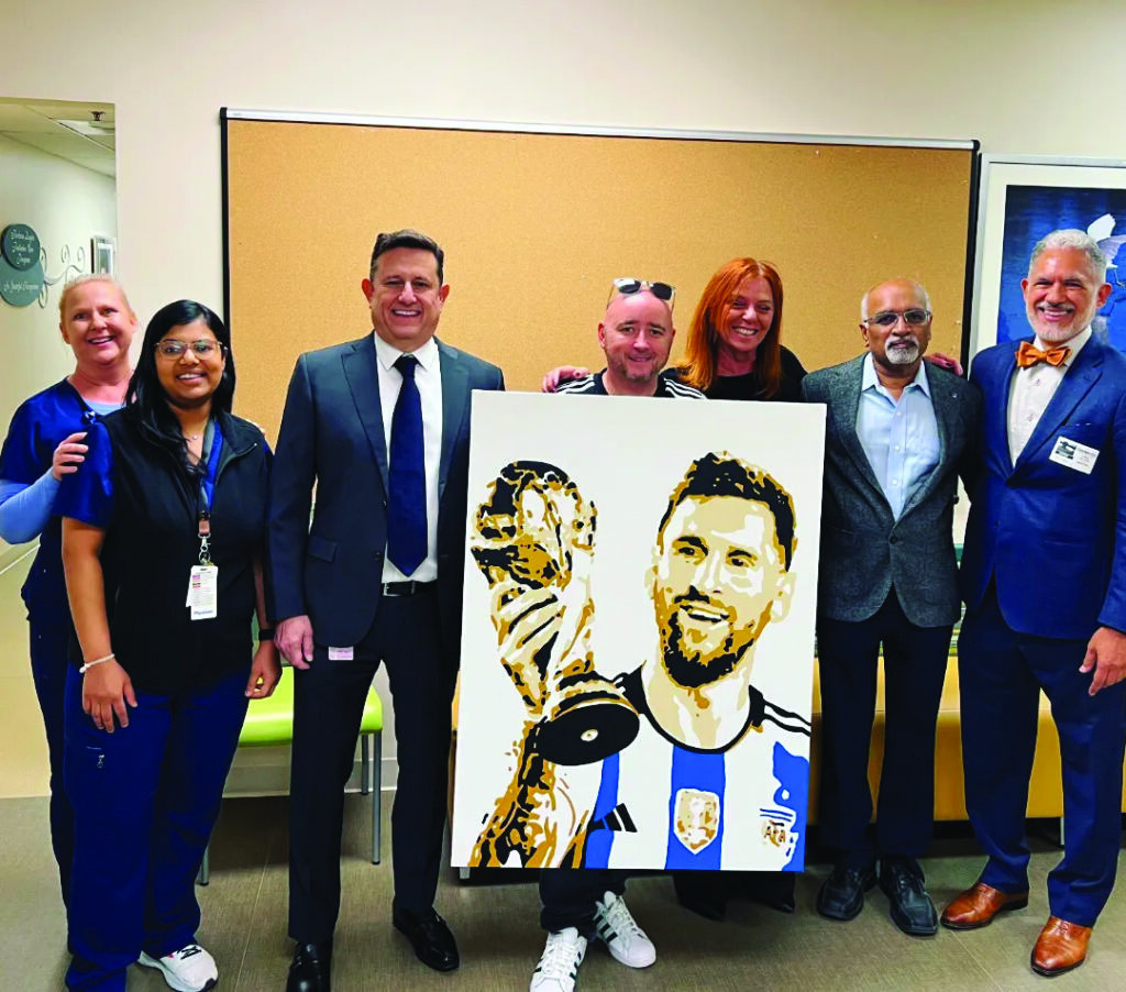 Broward Health Caregivers Paint Messi Portrait