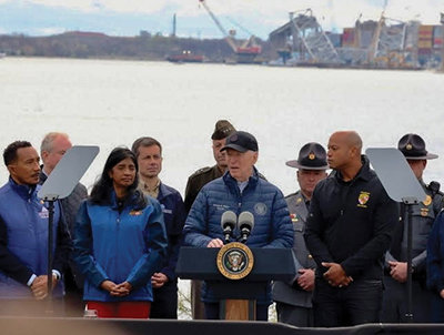 President Joe Biden visits Baltimore to assess Key Bridge collapse and ...