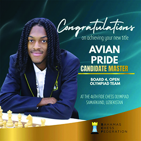 Florida Memorial University Student Avian Pride Earns FIDE Candidate Master Title at 46th Chess Olympiad